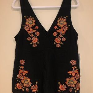 By Together black romper with flowers